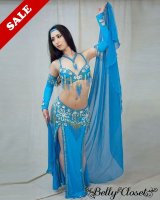 ☆ＳＡＬＥ☆【Sim】オーシャンブルーに２色のフリンジ　ウエストの緩やかなV字カットがさりげなくウエストを細く見せる♪