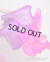 【シルクファンベール】　2本セット両手用　グラデーション  パープル〜ピンク   